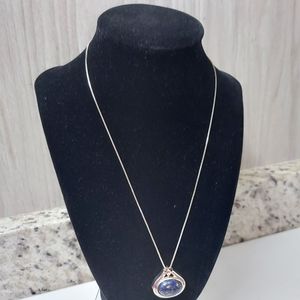 Vintage 925 Sterling Silver Necklace 18" 2 Pendants